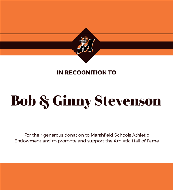 In recognition to Bob and Ginny Stevenson In recognition to Bob and Ginny Stevenson